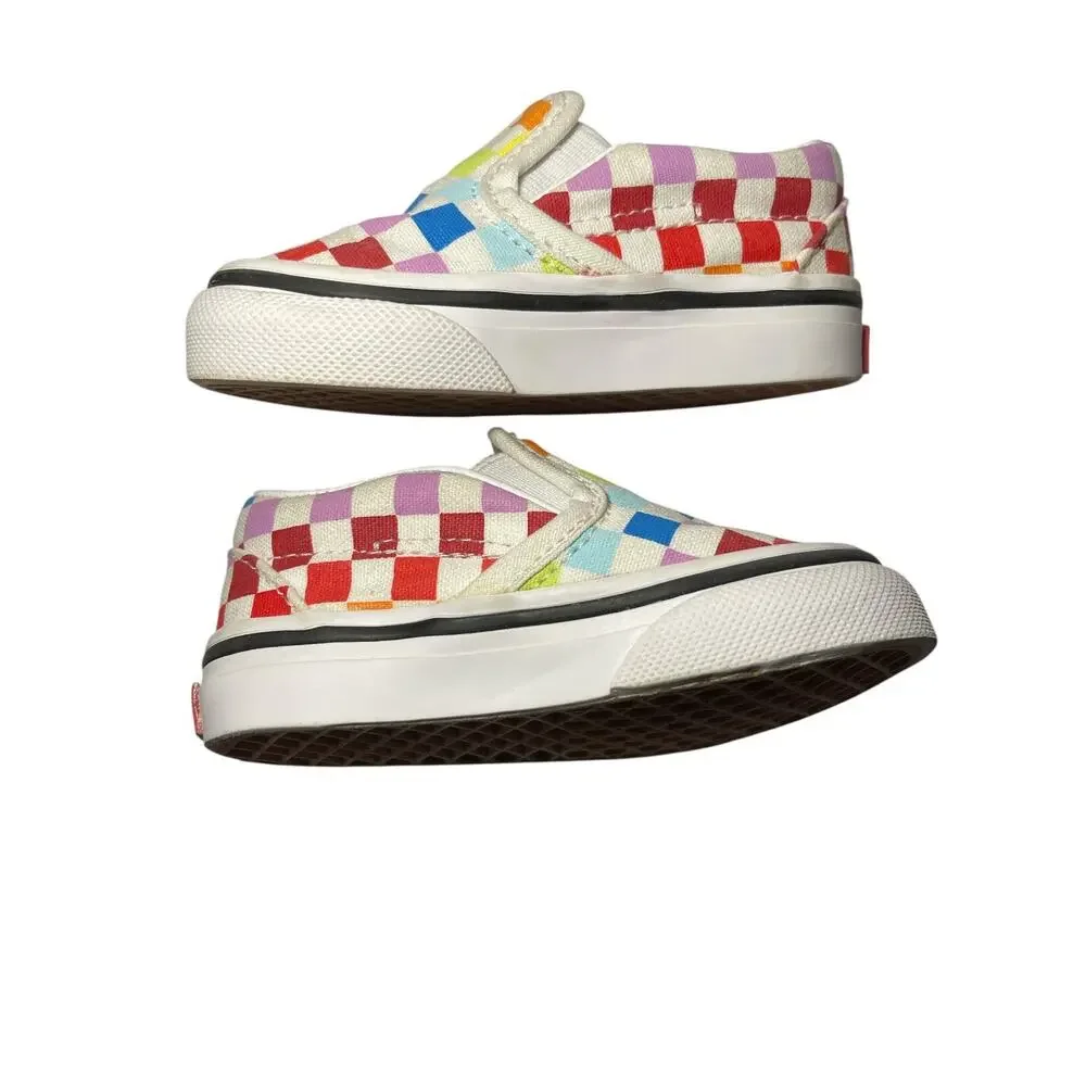 Vans Off the Wall Toddlers Baby Shoes Classic Slip on Checkerboard Size 4 Kids